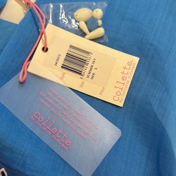 NWT Collette Dinnigan Summer Sky Short Day Dress with Cutwork Embroidery Size L. - Picture 8 of 11